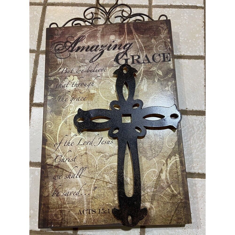 3D Amazing Grace Cross - Metal Cross And  Wall Art - 18" x 9 1/2"‎ - Picture 3 of 7